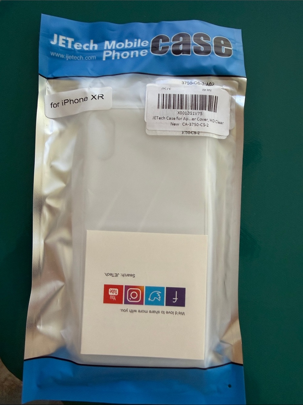 JETech Clear Protective Case for iPhone XR - White/Clear